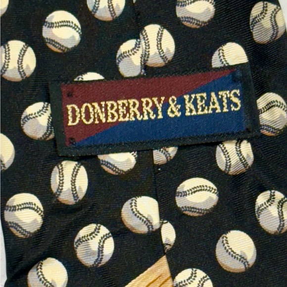 Donberry & Keats Baseball Neck Tie, 58" long X 4" Wide Pre-owned - Picture 3 of 6